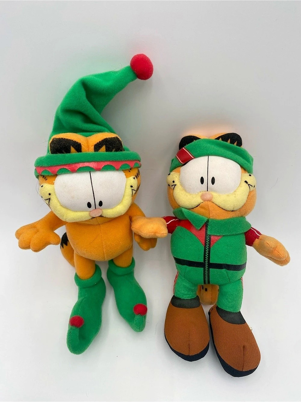 Vintage Garfield Christmas Elf Suction Cup Plush Green & Orange